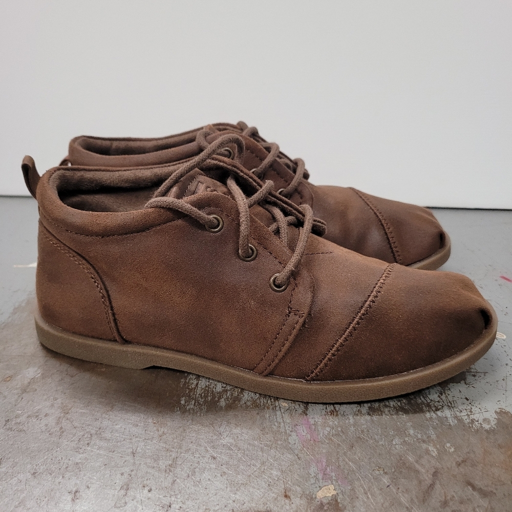 Bobs By Skechers Boots Womens 7 Chill Luxe Chukka Booties Brown Lace Up 33375